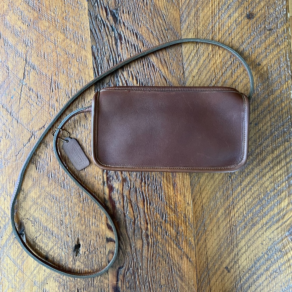 Vintage Coach Small Zippered Pouch Tabac Rare HTF